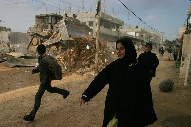 Armored Bulldozer Destroys Palestinian Home